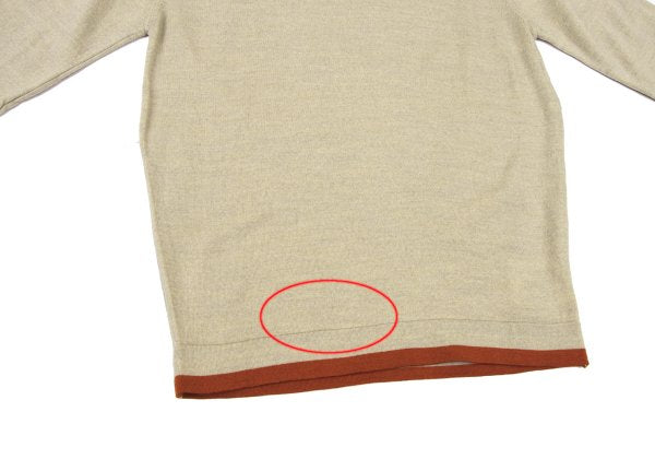 JOHN SMEDLEY Merino Wool Trim Knit Sweater Beige Size S