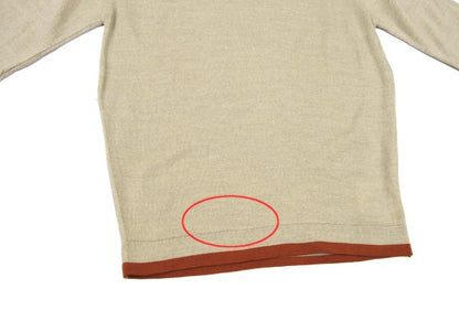 JOHN SMEDLEY Merino Wool Trim Knit Sweater Beige Size S