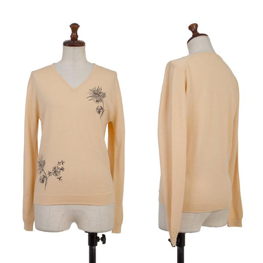 JOHN SMEDLEY Merino Wool Flower Pale Orange Knit Size M