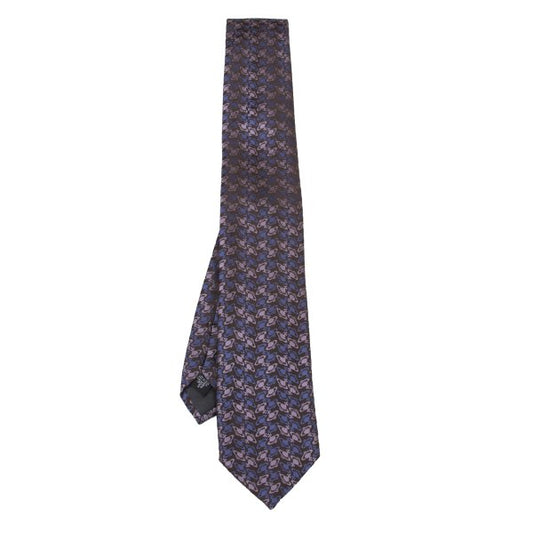 VivienneWestwood ACCESSORIES Silk Orb Bias Brown Purple Tie
