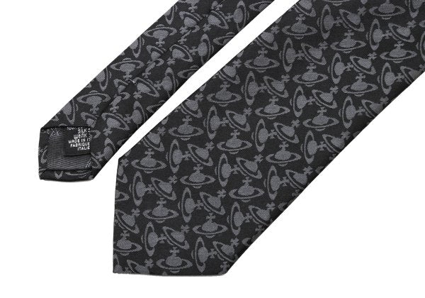 VivienneWestwood ACCESSORIES Silk Orb All-over Tie Black