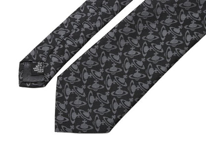 VivienneWestwood ACCESSORIES Silk Orb All-over Tie Black