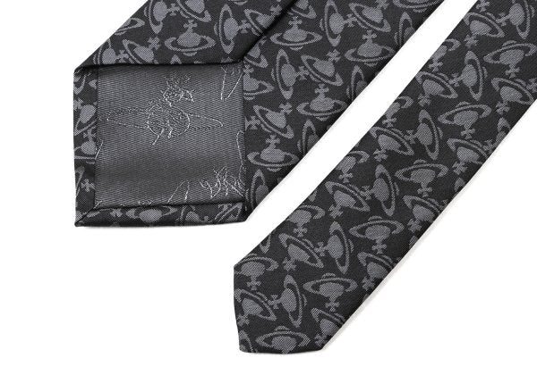 VivienneWestwood ACCESSORIES Silk Orb All-over Tie Black