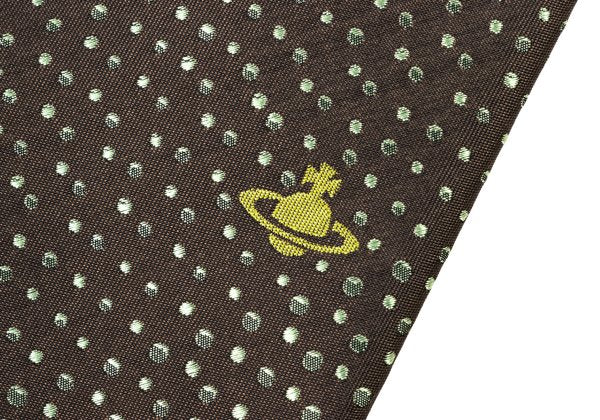 VivienneWestwood ACCESSORIES Silk Orb Pindot Tie Brown