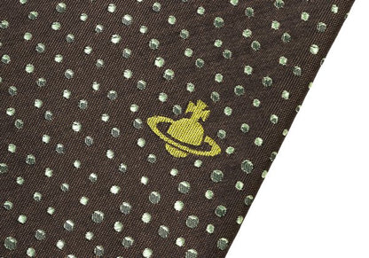 VivienneWestwood ACCESSORIES Silk Orb Pindot Tie Brown