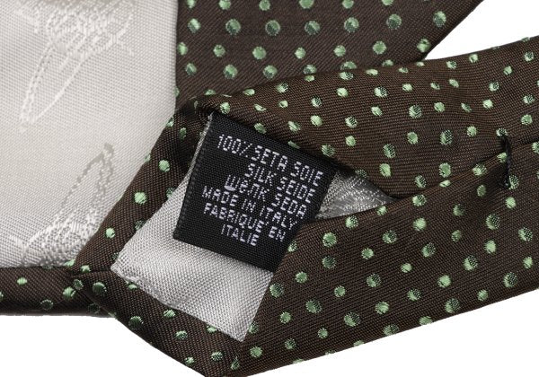 VivienneWestwood ACCESSORIES Silk Orb Pindot Tie Brown
