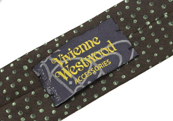 VivienneWestwood ACCESSORIES Silk Orb Pindot Tie Brown