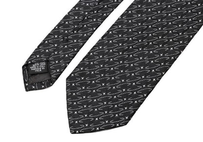 VivienneWestwood ACCESSORIES Silk Orb Silhouette Tie B&W