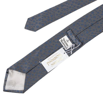 VivienneWestwood ACCESSORIES Silk Random Dot Tie Gray Navy