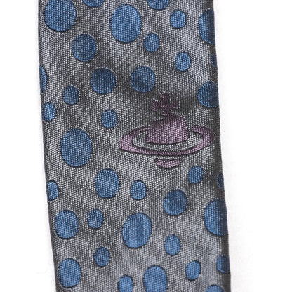 VivienneWestwood ACCESSORIES Silk Random Dot Tie Gray Navy