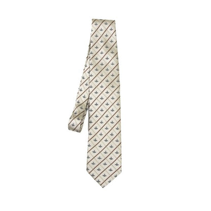 VivienneWestwood ACCESSORIES Orb Check Silk Tie Beige