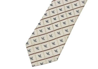 VivienneWestwood ACCESSORIES Orb Check Silk Tie Beige