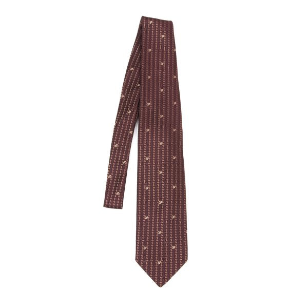 VivienneWestwood ACCESSORIES Silk Orb Dot Bordeaux Multi Tie