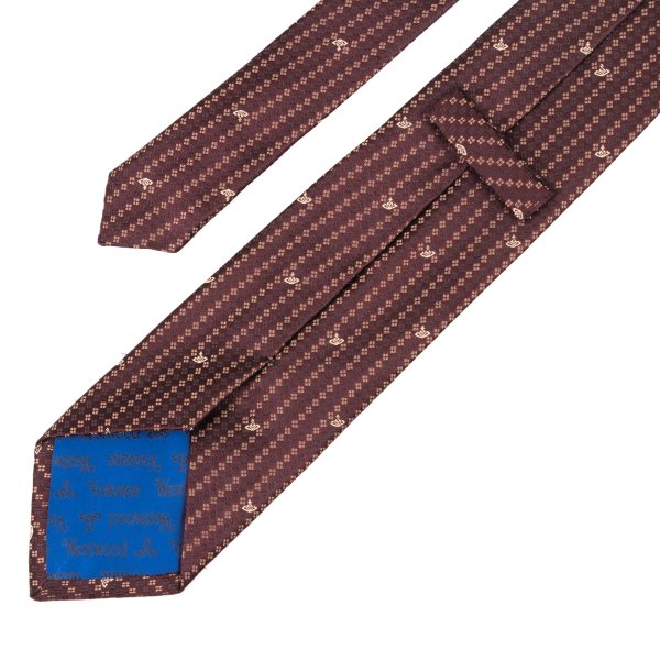 VivienneWestwood ACCESSORIES Silk Orb Dot Bordeaux Multi Tie