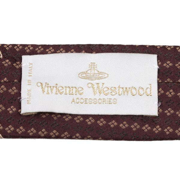 VivienneWestwood ACCESSORIES Silk Orb Dot Bordeaux Multi Tie