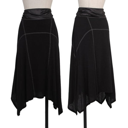 HIROKO KOSHINO Waist Stitch Design Skirt Black Size 40