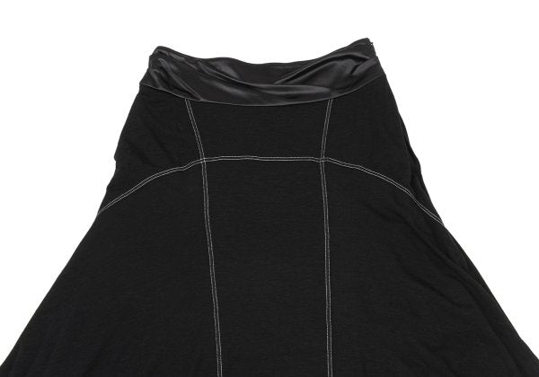 HIROKO KOSHINO Waist Stitch Design Skirt Black Size 40