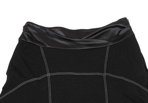 HIROKO KOSHINO Waist Stitch Design Skirt Black Size 40