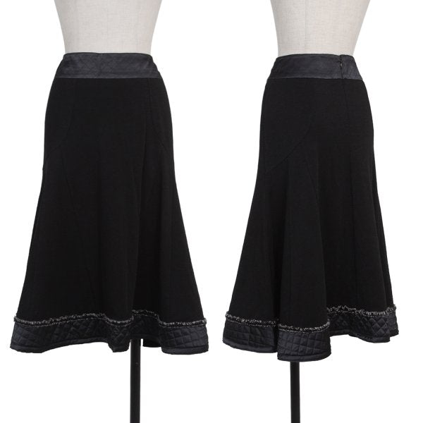 HIROKO BIS Quilted Flared Skirt Black Size 9