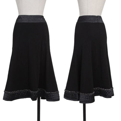 HIROKO BIS Quilted Flared Skirt Black Size 9