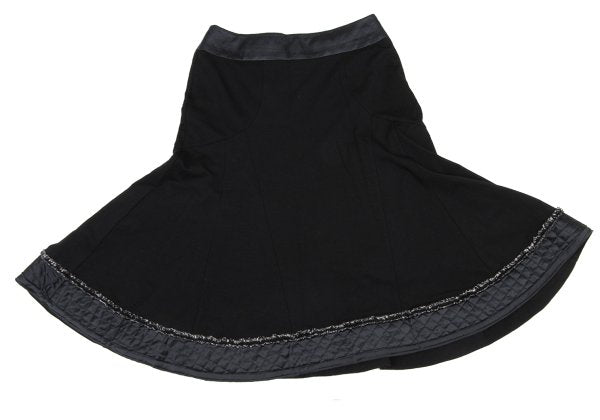 HIROKO BIS Quilted Flared Skirt Black Size 9