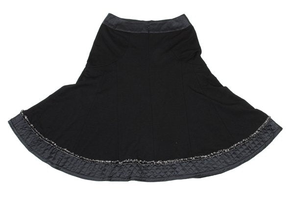 HIROKO BIS Quilted Flared Skirt Black Size 9