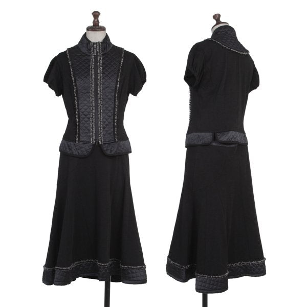 HIROKO BIS Quilted Flared Skirt Black Size 9