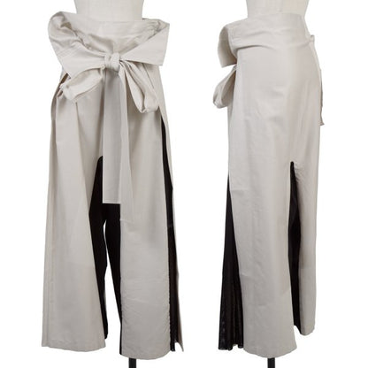 ISSEY MIYAKE A-POC Bicolor Wrap Pants Beige/Black Size 2