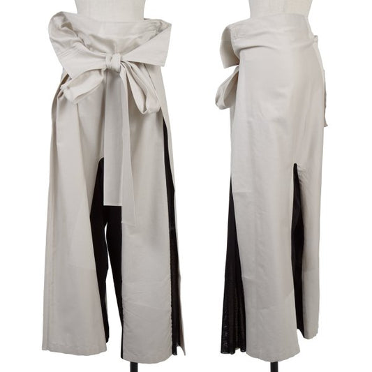 ISSEY MIYAKE A-POC Bicolor Wrap Pants Beige/Black Size 2