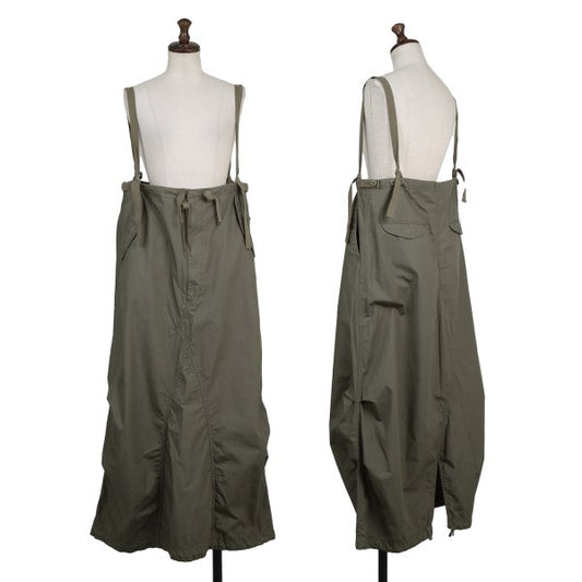 BEAMS BOY Drawstring Military Midi Skirt Khaki Size L