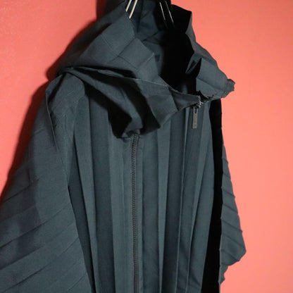 HOMME PLISSE ISSEY MIYAKE 24SS Pleated Hooded Coat Size 1