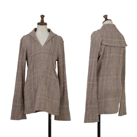 TSUMORI CHISATO Pleated Check Sailor Collar Top Size M