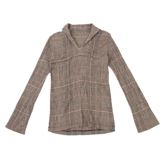TSUMORI CHISATO Pleated Check Sailor Collar Top Size M