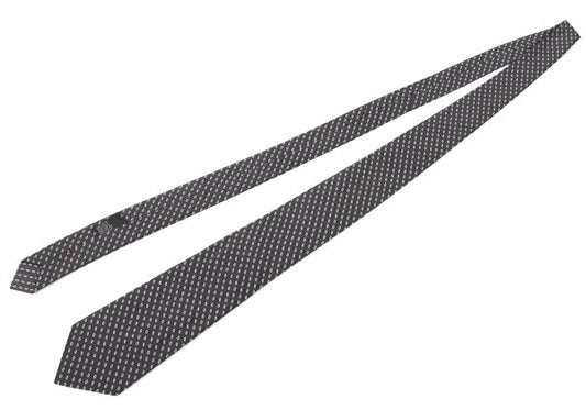 JIL SANDER Silk Circle Dot Woven Tie Black