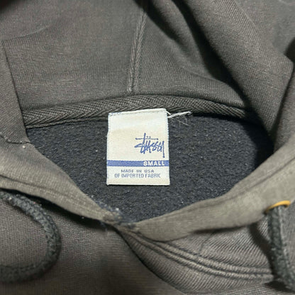 STUSSY 2000s Faded Logo Hoodie Black Size S
