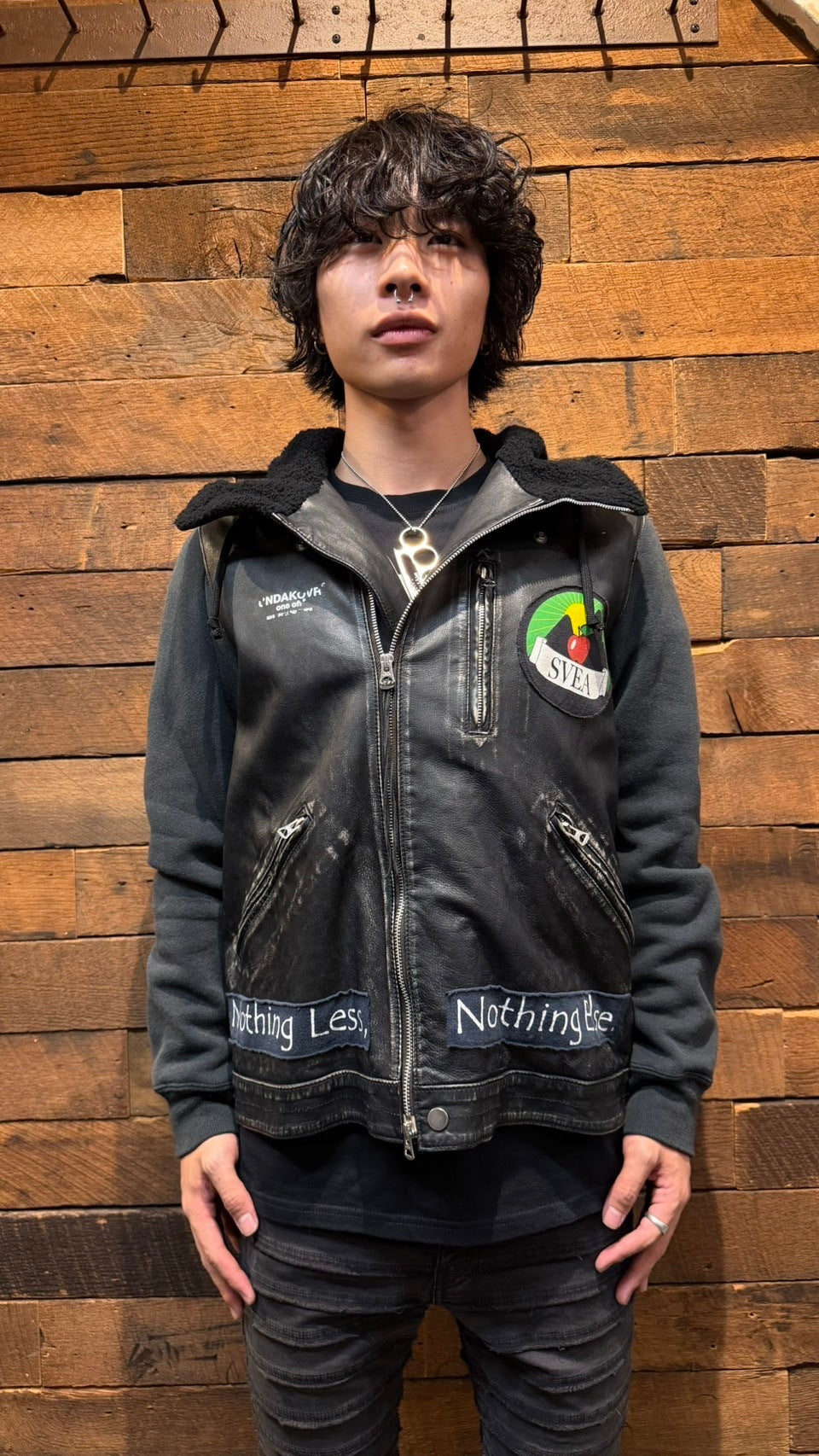 Undercover Black Cowhide "One Off" Long Sleeve Top