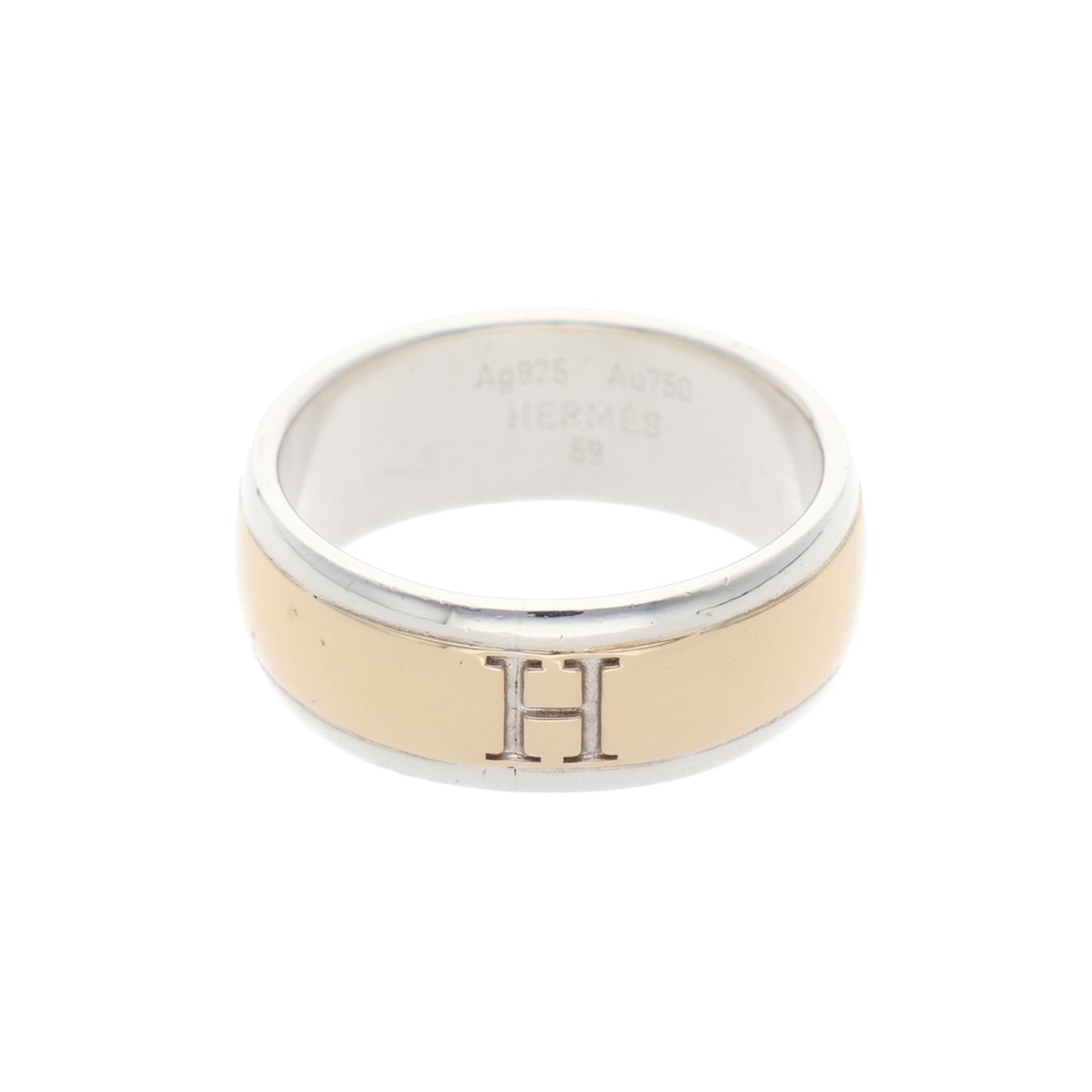Hermes HERMÈS Silver Gold 925 750 Ring
