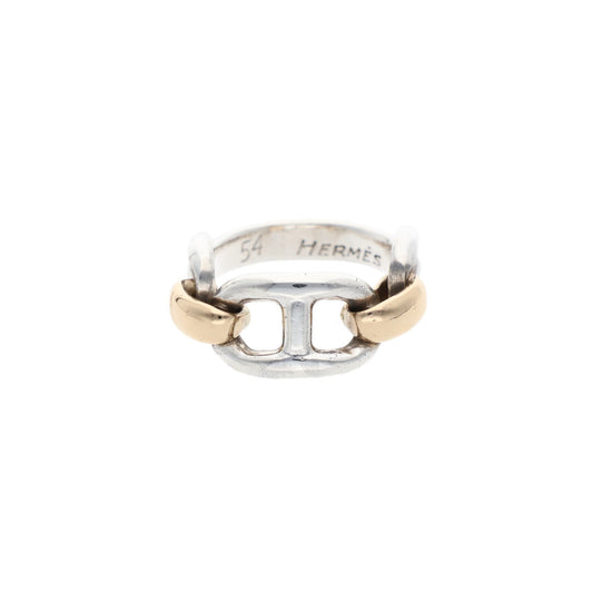 Hermes HERMÈS Silver Gold 750 Ring