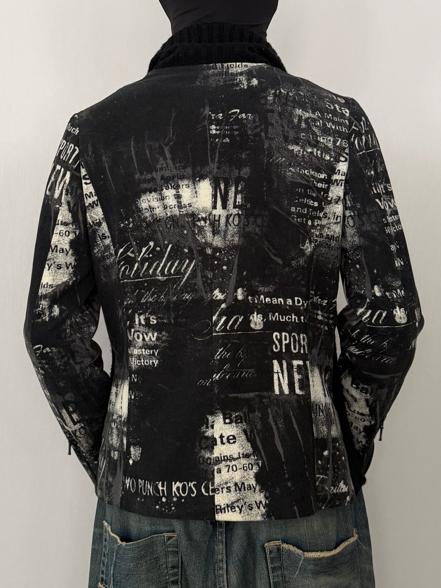 Vintage EIKO KONDO Mix Material Jacket Black Size 42
