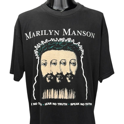 MARILYN MANSON 90s Vintage BELIEVE Christ T-Shirt Size L