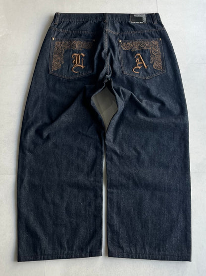 Vintage "STRAIT OUTTA CALI" Wide Buggy Denim Jeans Size 40