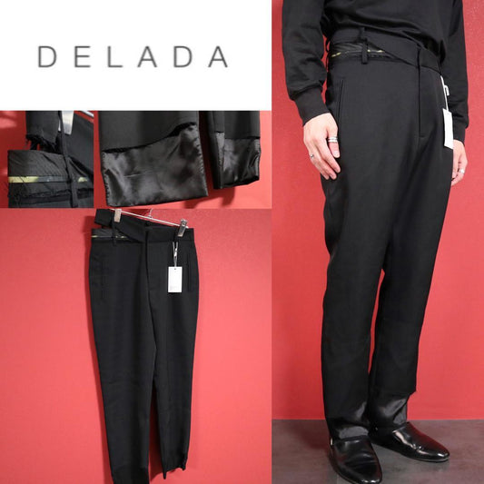 DELADA Black Slim Detail Trousers Size 46