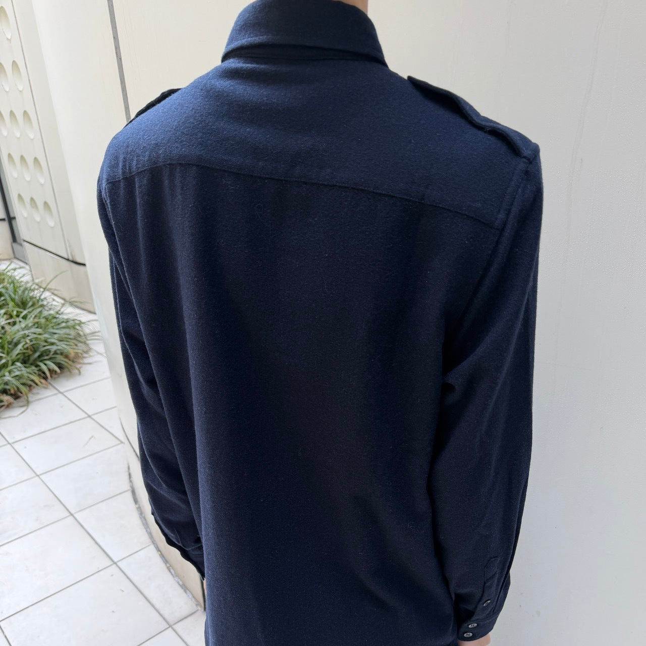PRADA Navy Wool Military Shirt