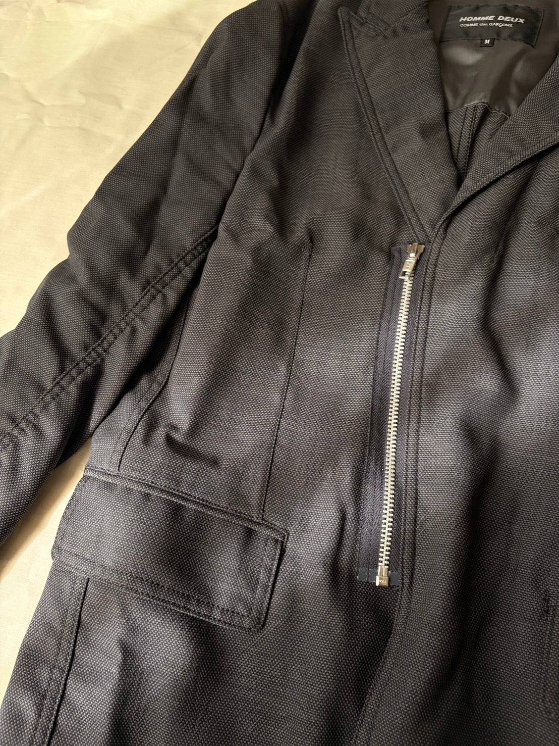 CDG HOMME DEUX 18SS Wool Zip Blazer Gray Size M