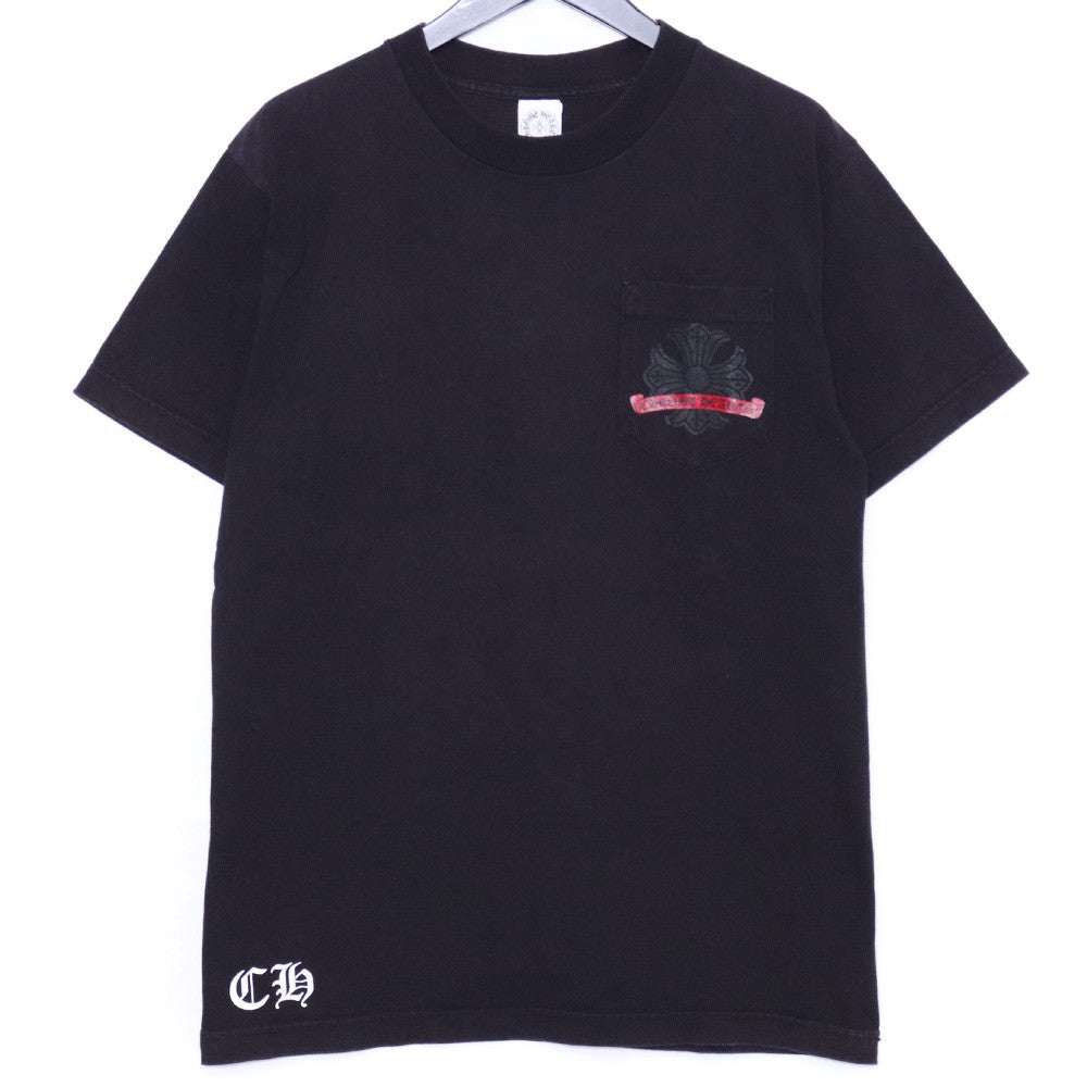 CHROME HEARTS Old CH Plus Red Horseshoe T-Shirt Black Size M