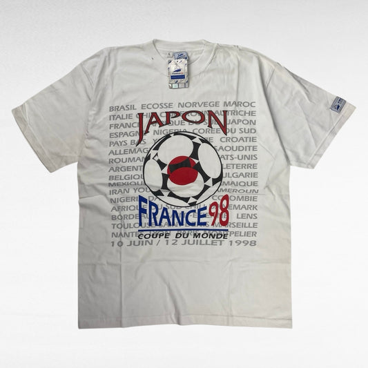 France 98 90s Short Sleeve T-Shirt White Size L