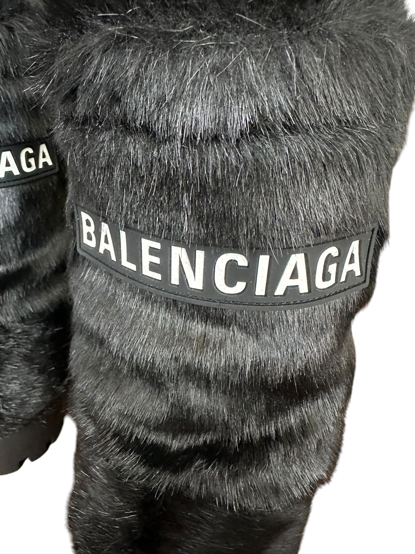 Balenciaga Alaska Black Fur Chunky Boots