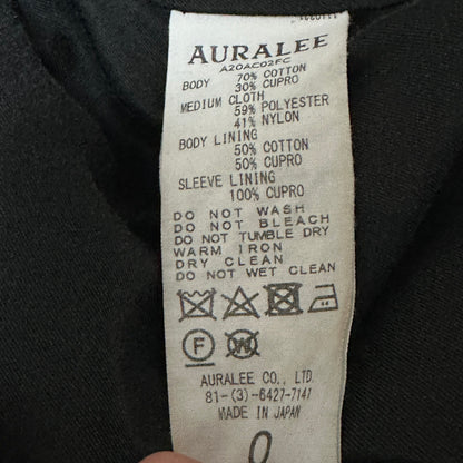 AURALEE 20AW Black Padded Finx Chesterfield Coat Size 0