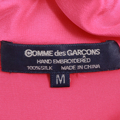 COMME des GARCONS 1980s Pink Silk Long Sleeve Shirt Size M