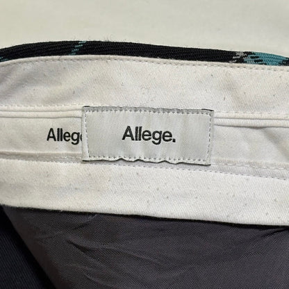 Allege. AW19 Black Blue Check Wool Gathered Pants Size 2